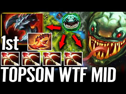 🔥 TOPSON 100% New MID Hero - Tidehunter Satanic 1st + Overwhelming Blink WTF RAID BOSS Dota 2 Pro