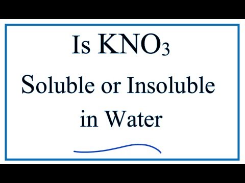 Kno3 Soluble Or Insoluble