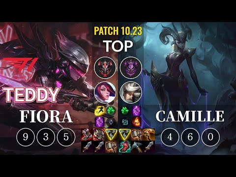 T1 Teddy Fiora vs Camille Top - KR Patch 10.23