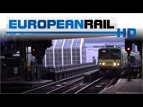 Iarnród Éireann Irish Rail DART 8520 EMU 8639 + 8637 arrives at Dublin Pearse Station