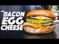 THE B E C BACON EGG CHEESE BREAKFAST SANDWICH SAM THE COOKING GUY