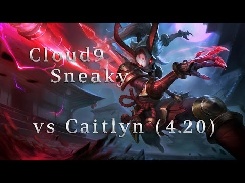 C9 Sneaky Kalista ADC vs Caitlyn Season 4 (4.20) League of Legends LoL Pro SoloQ