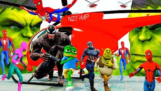 Game Gta V Siêu Nhân Người Nhện Lái Máy Bay Trực Thăng Giải cứu Nhện Đỏ, Spider man Cars || tmphuong