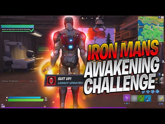 Where Is The Suit Lab In Fortnite Season 4 Stark Industry Iron Man Suit Up Emote Location