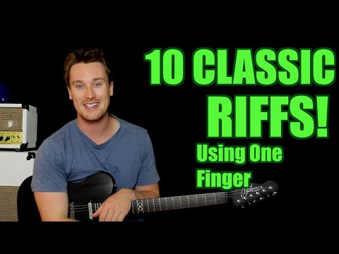 10 Classic Riffs! Only One Finger Needed! Deep Purple, Black Sabbath, Cream, Greenday etc