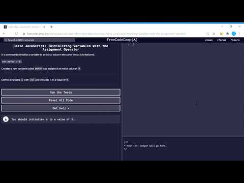 Basic Javascript 5111 Initializing Variables With The Assignment Operator Freecodecamp