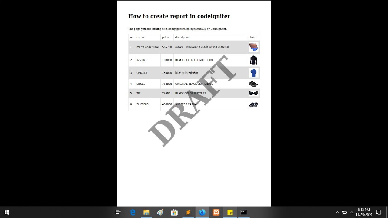 How to Create Report Mpdf in Codeigniter + Dynamic Data