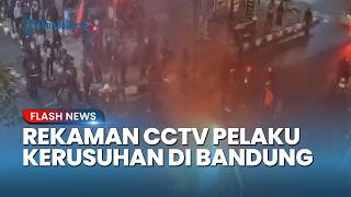 Terungkap! Rekaman CCTV Kelompok Hitam Bakar Barier dan Rusak Fasilitas di May Day Bandung