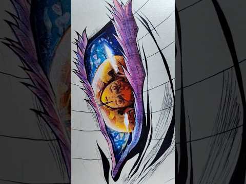 drawing of tanjiro in akaza's eye!