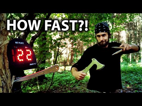 SPEED TEST with World Champion (Interesting Results) Knife/Axe Throwing