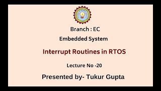 Embedded System | Interrupt Routines in RTOS | AKTU Digital Education