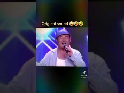 Chinese laughing man singing