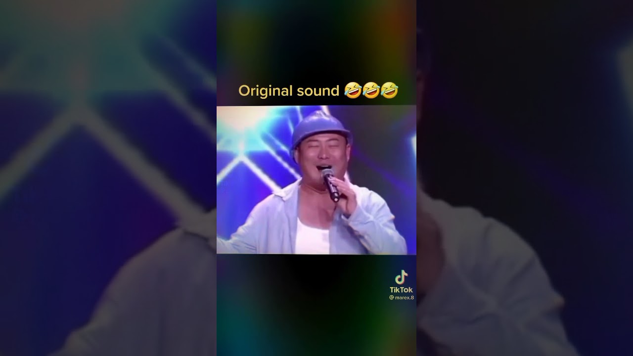 Chinese laughing man singing