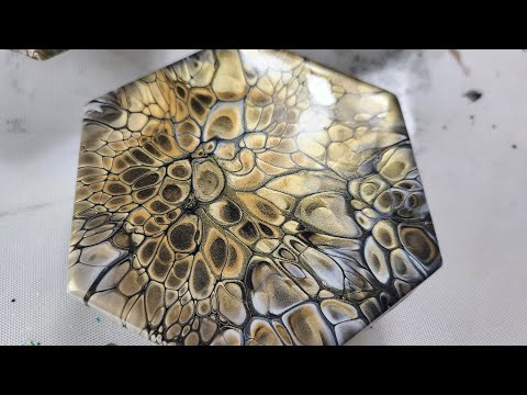 77. Gold Galore! SheleeArt Bloom Technique - Acrylic Pouring - Fluid Art