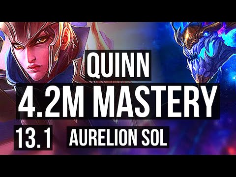 QUINN vs AURELION SOL (MID) | 4.2M mastery, 6/1/6, 600+ games, Dominating | EUW Master | 13.1