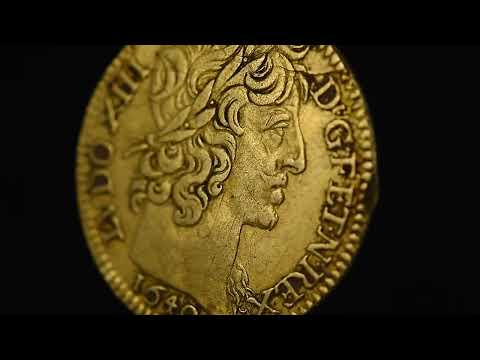 Coin, France, Louis XIII, 1/2 Louis d'or à la grosse tête, 1/2 Louis d'or