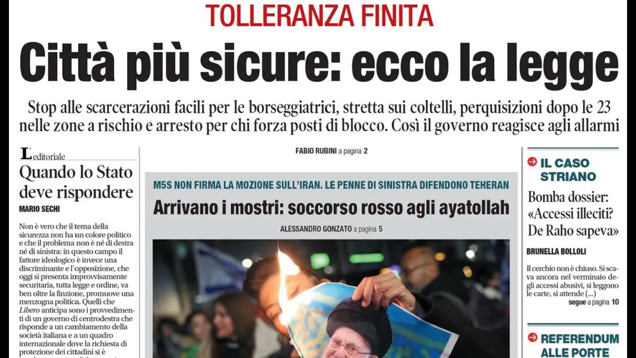 RASSEGNA STAMPA 15 GENNAIO 2026. QUOTIDIANI NAZIONALI ITALIANI  PRIME PAGINE DEI GIORNALI DI OGGI