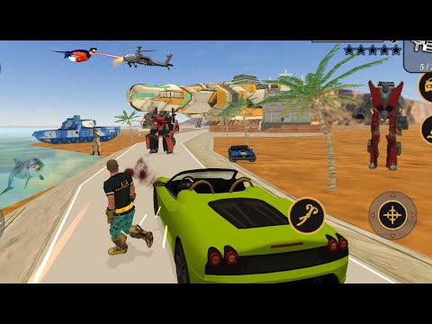 Vegas Crime Simulator (Vegas Hero Fight Car Robot) Robot Fight on Sea - Android Gameplay HD