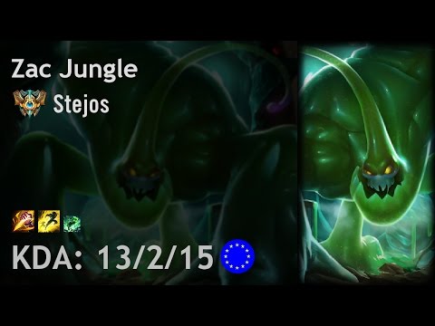 Zac Jungle vs Lee Sin - Stejos - EUW Challenger Patch 6.22