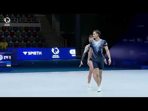 Anastasiia Kurashvili & Stanislav Halaida (UKR) - 2025 Aerobic European silver medallist, Mixed Pair