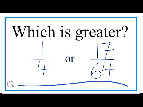 Part of a video titled Which fraction is greater, 1/4 or 17/64? - YouTube