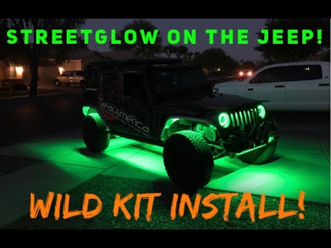 StreetGlow LED WILD Master Kit install on Jeep Wrangler JKU - Undercar Lighting - DIY How To