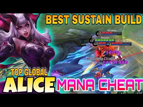 ALICE " MANA CHEAT TRICK " Unlimited Mana | ALICE BEST SUSTAIN BUILD | Mobile Legends