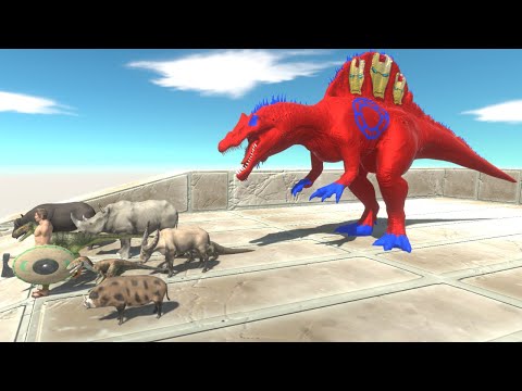 Escape from Spinosaurus Ironman - Animal Revolt Battle Simulator