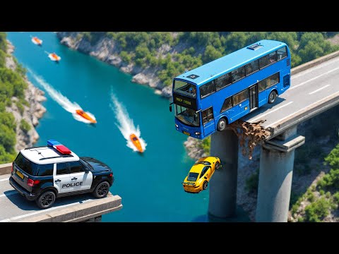 Cars vs COLLAPSE Broken Bridge Challenge #3 - BeamNG drive Fails & Crashes 2025!