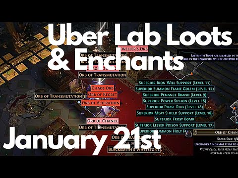 Path of Exile Uber Lab Loots January 21st/2021