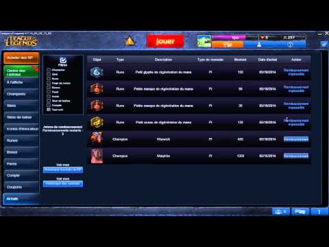 comment se faire rembourser un skin league of legends