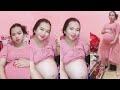 BUMIL CANTIK DASTER PINK SPIL PERUT BESAR BULAT SENYUM MANJANYA BIKIN GEMES