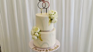 How to Stacking on two Tier Fondant  Wedding Cake.