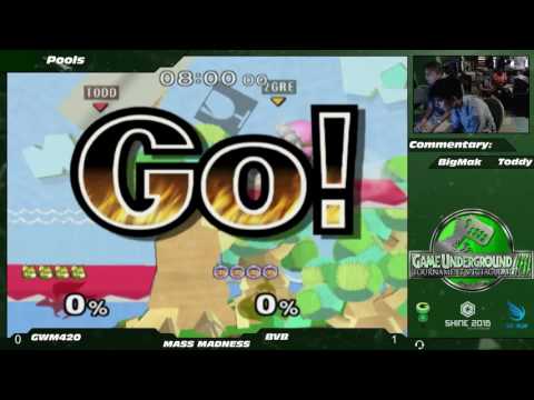 Mass Madness 10 SSBM - GhettoWarMachine420 (Fox) vs. BigVegetaBluntz (Ice Climbers) - Melee Pools