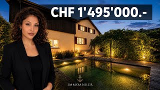 Exklusives 8.5-Zimmer-Einfamilienhaus in Mumpf | Naturpool, Rheinlage 