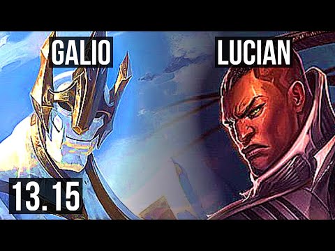 GALIO vs LUCIAN (MID) | 7/0/10, 1.9M mastery, 500+ games, Godlike | NA Grandmaster | 13.15
