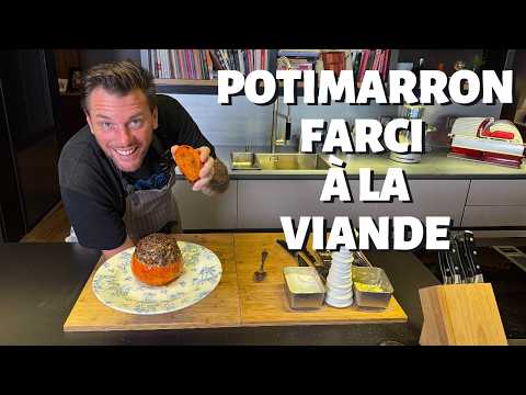 Stuffed Pumpkin with Meat, Mozzarella and Mushroom Duxelles