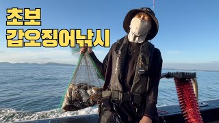 초보자 갑오징어 낚시! 조황은? 🎣 ㅣ낚린이 성장기 ㅣ 니가 왜 거기서 나와? | 태안 마검포항 신출항호🛥️