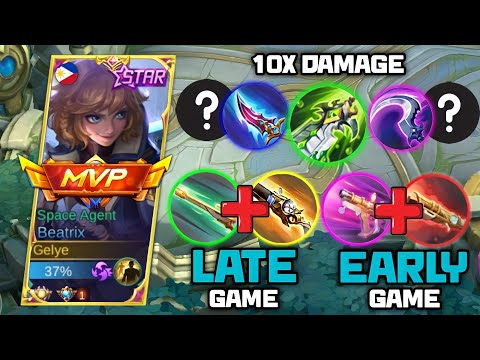 BEATRIX BEST GUN COMBO + ONEHIT BUILD | MLBB