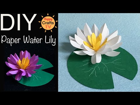 HOW TO MAKE WATER LILY WITH PAPER I DIY paper water lily I Easy DIY paper crafts