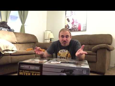 Chicago Electric Power Tools 10 inch Sliding Compound Miter Saw (Unboxing/Assemble)