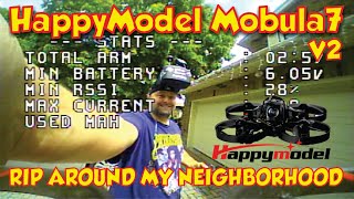 HappyModel Mobula7 V2 Flight around my neighborhood. Learn FPV Drone - Mobula7 Review