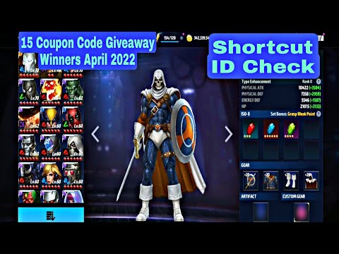 15 Coupon Code Giveaway Winners April 2022 & Shortcut ID Check - Marvel Future Fight