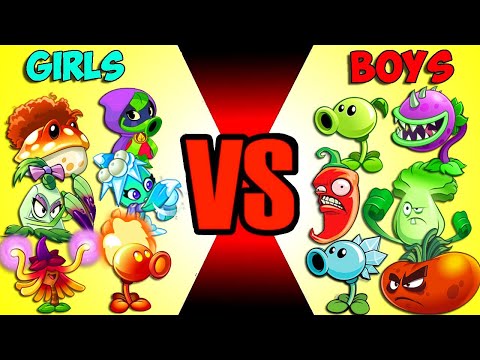 Team BOY vs GIRL Plants - Who Will Win? - PvZ 2 v9.9.1 Team Plant Vs Team Plant