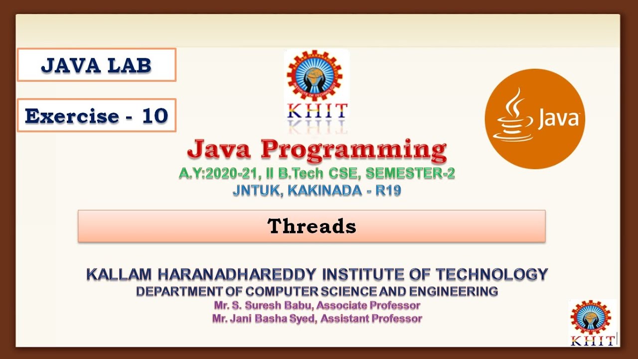 JAVA Lab Exercise   10 Threads