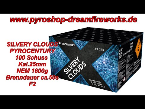 APF 2074 - Silvery Clouds 100 Schuss Verbundfeuerwerk - Pyrocentury www.pyroshop-dreamfireworks.de