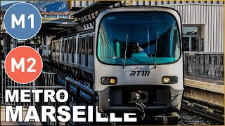 🇫🇷 Marseille Metro - All the Lines (M1 - M2) / Toutes les lignes - Métro de Marseille (2023) (4K)