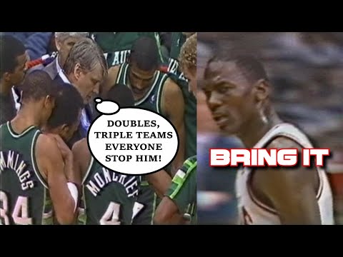Young Michael Jordan vs Loaded Reigning 6 time Division Champion Milwaukee Bucks (Rivals)
