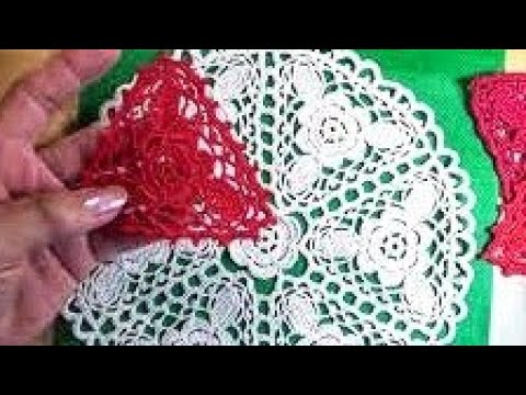 Triangolo con fiore al'uncinetto. Tutorial.