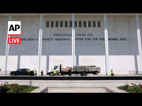 LIVE: Workers erect scaffolds at the Kennedy Center